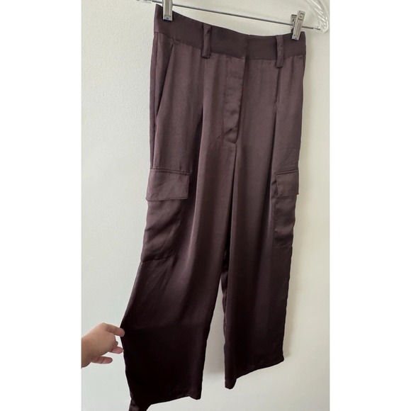 ba&sh Pants - ba&sh Cary Satin Cargo Pant Women's Size 2 Marron Brown